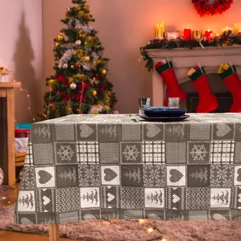 Скатерть из хлопка и смолы с тирольским узором - Alphubel Lisola, натуральный