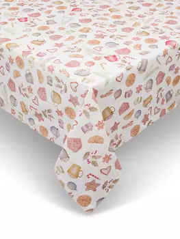 Скатерть из панамского хлопка со сладостями Coincasa, мультиколор