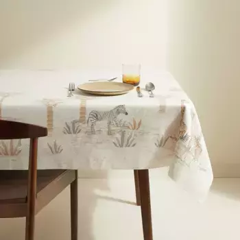 Скатерть Kinsasa из хлопка и льна El Corte Ingls, белый