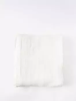 Скатерть льняная с нашивкой-логотипом 220см х 350см. Tekla, белый