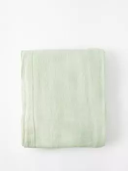 Скатерть льняная с нашивкой-логотипом 220см х 350см. Tekla, зеленый