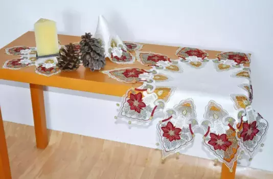 Скатерть Плауэн с вышивкой "Свеча" Stickereien Plauen 55 см, цвет bunt