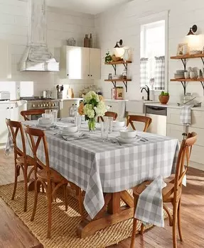 Скатерть в клетку «Живой буйвол» в фермерском доме, 60 x 120 дюймов Elrene, мультиколор