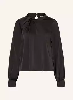 Сказочная атласная блузка-рубашка Neo Noir, черный