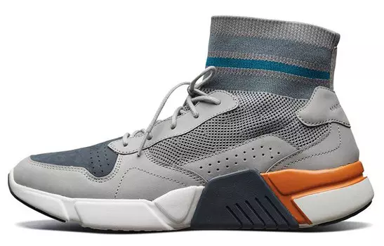 Skechers Block Lifestyle Shoes Men High-top Grey/white/orange