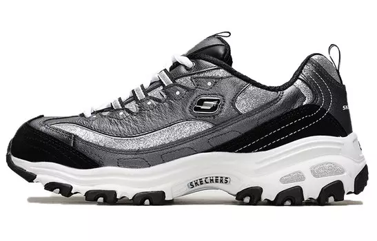 Skechers D"Lites 1.0 Lifestyle Shoes Women's Low-top Black/Sliver