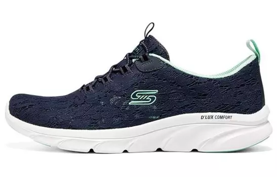 Skechers D"lux Comfort Lifestyle Shoes Women's Low-top Navy Blue/light Green