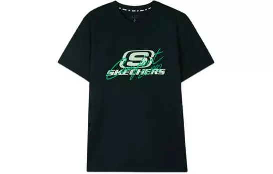 Skechers Футболка для спорта и отдыха унисекс, цвет «угольно-черный»