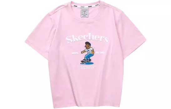 Skechers Футболка Funny Monster Regular для женщин, розовая, женская
