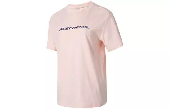 Skechers Футболка с заниженной линией плеч, жемчужно-розовая, женская