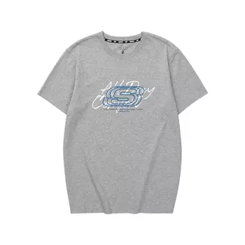 Skechers Футболка унисекс, средний цвет, серый меланж