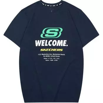Skechers Футболка унисекс темно-синяя