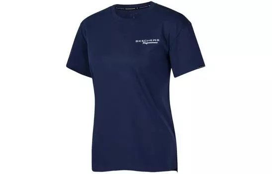 Skechers Футболка женская, морская, студенческая, синяя