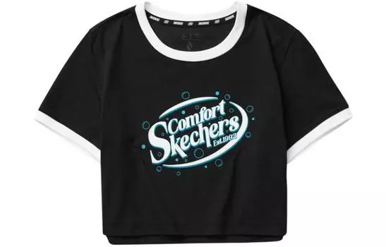 Skechers Футболка женская, обычная, цвет «угольно-черный»