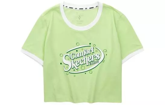 Skechers Футболка женская, обычная, светло-зеленая