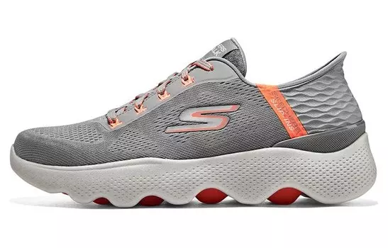 Skechers Go Walk Massage Fit Lifestyle Shoes Men Low-top Grey/orange