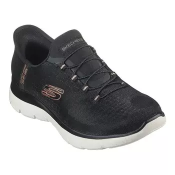 Skechers Hands Free слипоны Summits Classy Night женские кроссовки, цвет Black Rose Gold