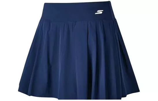 Skechers Комфортная спортивная серия SS24, повседневная короткая юбка, женская, цвет морской волны, студенческий, синий