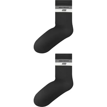 Skechers Носки до середины голени унисекс, 2 пары, черные, AW24