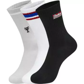 Skechers Носки серии Hilarious Monster, унисекс, 3 пары, черный+белый+серый