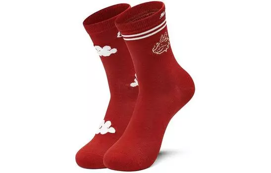 Skechers Новогодние носки унисекс до середины голени, 2 пары, кирпично-красные