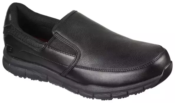 Skechers рабочая обувь "НАМПА-ГРОТОН", тапочки для предприятий общественного питания, медсестер, больниц с эластичными вставками, черный