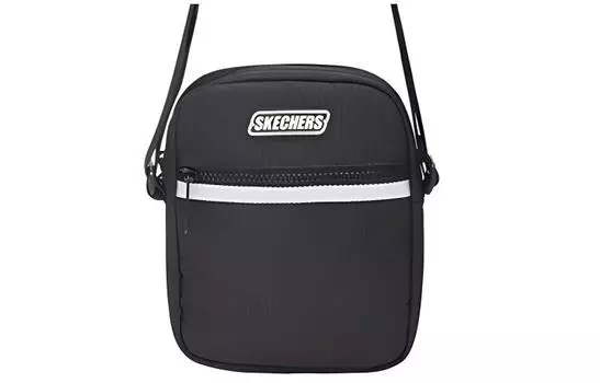 Skechers Сумка через плечо из ткани, обычная, унисекс, черная, с черным оттенком