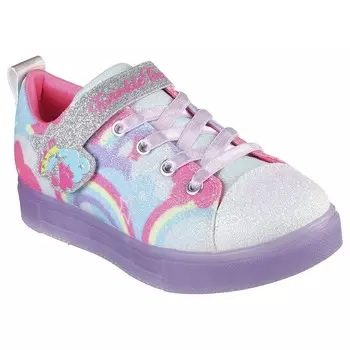 Skechers Twinkle Toes: Туфли с подсветкой Twinkle Sparks Ice 2.0 Shimmering Sky для маленьких девочек, цвет Purple Multi