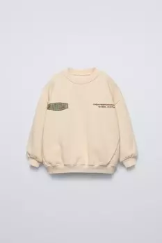 Скейт-толстовка ZARA, бежевый