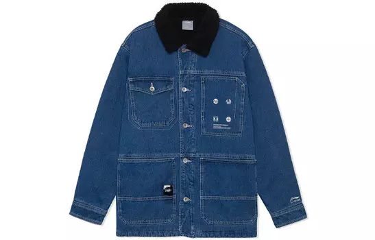 Скейтборд джинсовая куртка мужская синяя Lining, синий