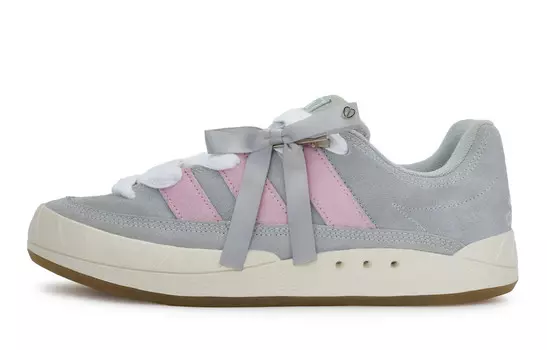 Скейтборд-кеды Adimatic унисекс с низким верхом розового цвета Adidas Originals, серый/розовый