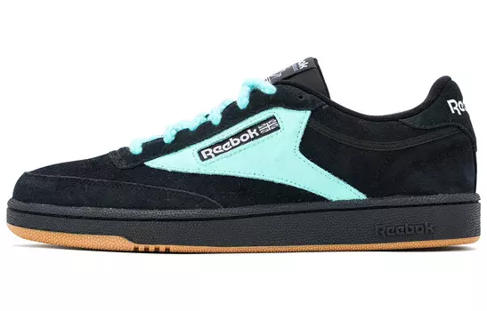 Скейтборд-кеды Club C унисекс с низким верхом, черного/синего цвета Reebok