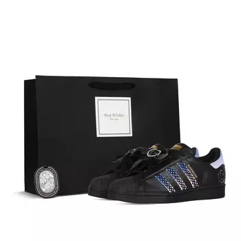 Скейтборд-кеды Superstar унисекс с низким верхом, черный/розовый/синий Adidas Originals