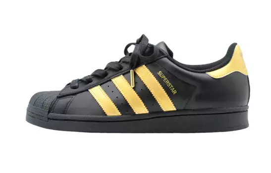 Скейтборд-кеды Superstar унисекс с низким верхом, черный/золотой Adidas Originals