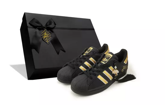 Скейтборд-кеды Superstar унисекс с низким верхом, черный/золотой Adidas Originals