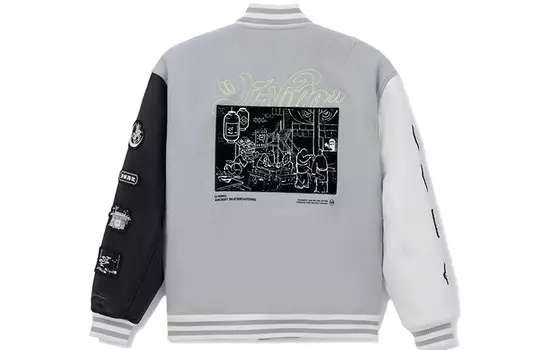 Скейтборд стеганая куртка мужская серая Lining, серый