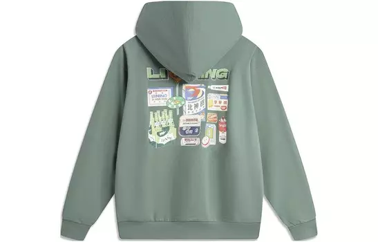 Скейтборд Толстовка унисекс зеленая Lining, зеленый