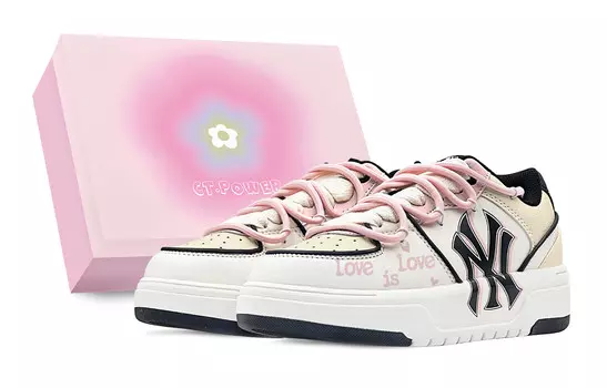 Скейтбордические кеды Chunky Liner унисекс с низким верхом розового/желтого цвета Mlb