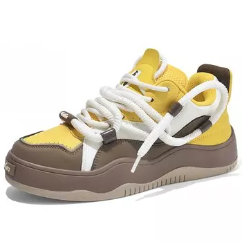 Скейтбордические кеды унисекс с низким верхом кремового желтовато-серо-коричневого цвета Tcellars