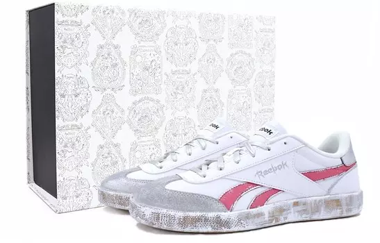 Скейтбордические кеды VECTOR SMASH Series Unisex Low-Top White/Pink Reebok