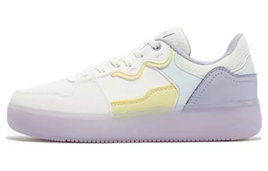 Скейтбордические кеды женские низкие белый/желтый/фиолетовый 361°