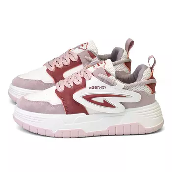 Скейтбордические кеды женские низкие бежевый/розовый/красный Deerway