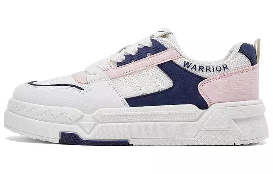 Скейтбордические кеды женские низкие бежевый/синий/розовый Warrior