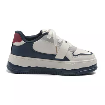 Скейтбордические кеды женские низкие бежевый/темно-синий Warrior