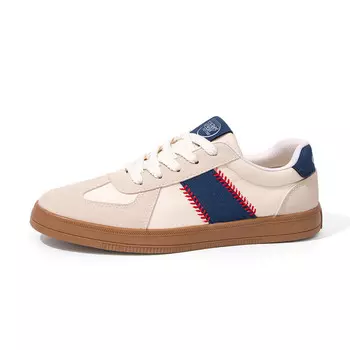 Скейтбордические кеды женские низкие бежевый/темно-синий Feiyue