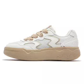 Скейтбордические кеды женские низкие Feather белый/абрикосово-коричневый 361°