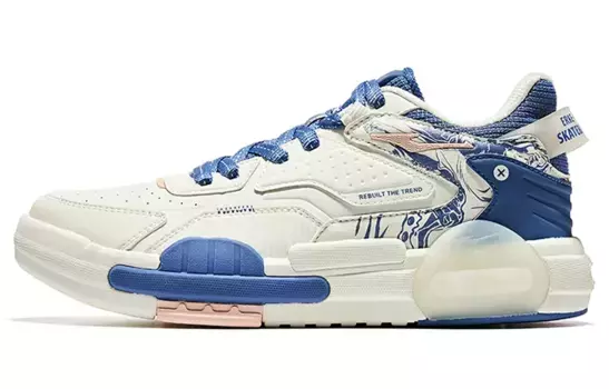 Скейтбордические кеды женские низкие Oak Bud белый/дымчато-голубой Erke