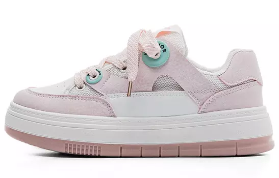 Скейтбордические кеды женские низкие розовый/красный/белый Warrior