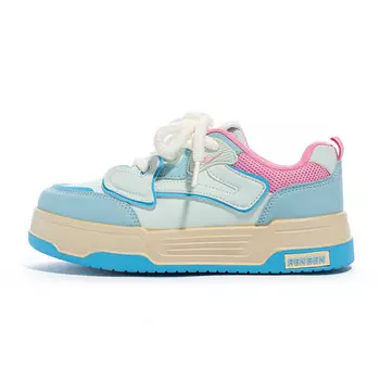 Скейтбордические кеды женские низкие розовый/синий Humanism 1986