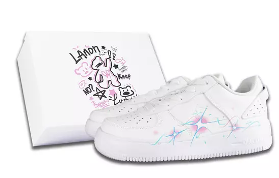 Скейтбордические кеды женские низкие розовый/синий Qiaodan